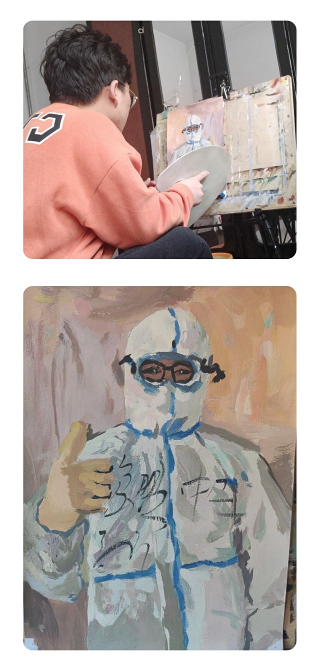 【完满班级】持笔作画 致敬最美逆行者