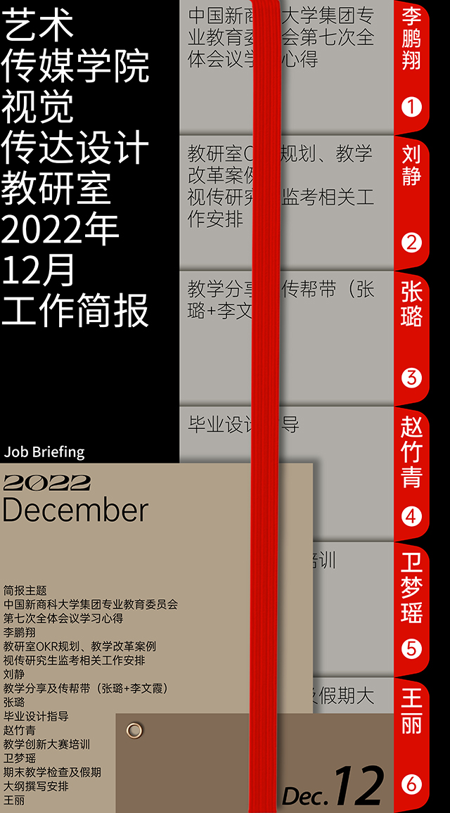 【工作简报】视觉传达设计教研室2022年12月工作简报