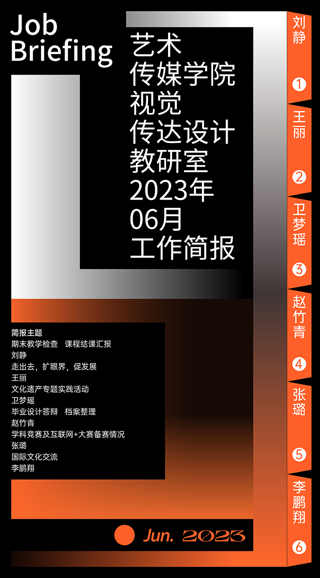 【工作简报】视觉传达设计教研室2023年6月工作简报